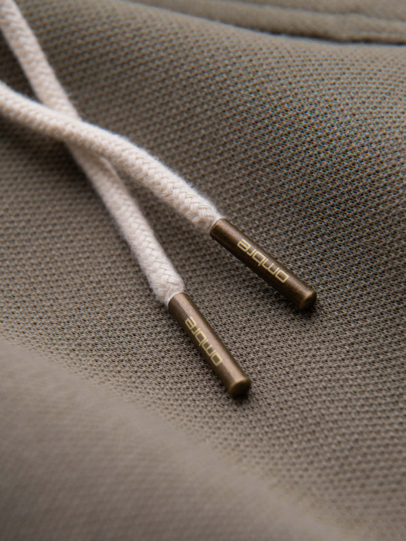 Ombre Clothing Pánske štruktúrované šortky REGULAR FIT - khaki V4 OM-SRSK-0124 Ombre Clothing