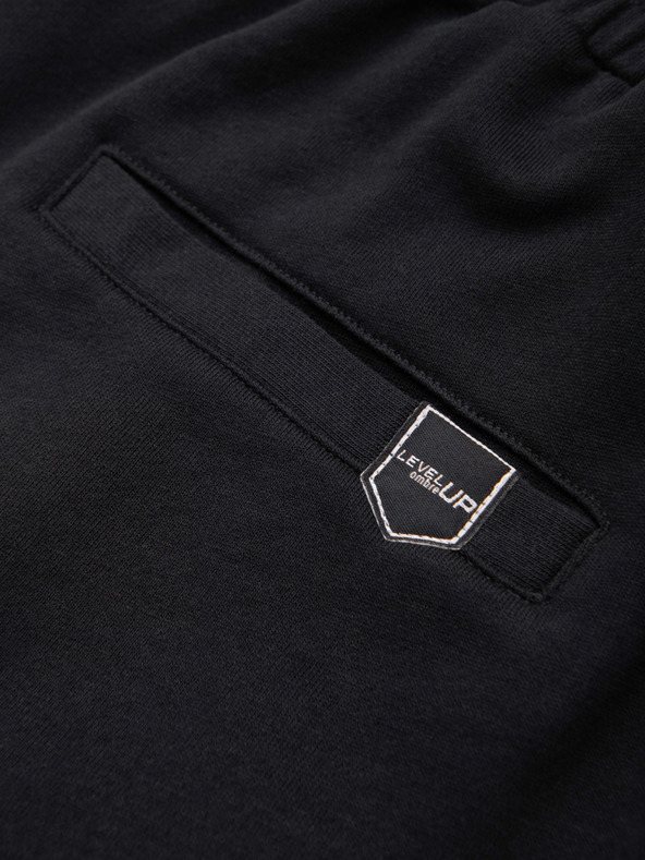 Ombre Clothing Pánske šortky REGULAR FIT z francúzskeho froté úpletu - čierne V4 OM-SRSK-0196 Ombre Clothing