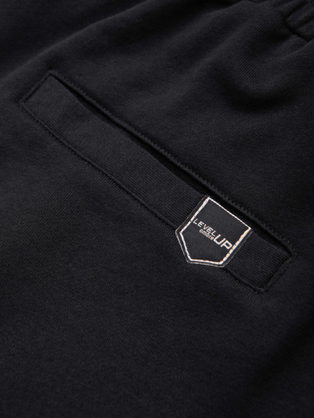 Ombre Clothing Pánske šortky REGULAR FIT z francúzskeho froté úpletu - čierne V4 OM-SRSK-0196 Ombre Clothing