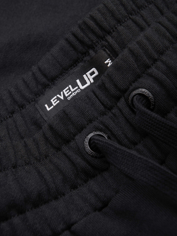 Ombre Clothing Pánske šortky REGULAR FIT z francúzskeho froté úpletu - čierne V4 OM-SRSK-0196 Ombre Clothing