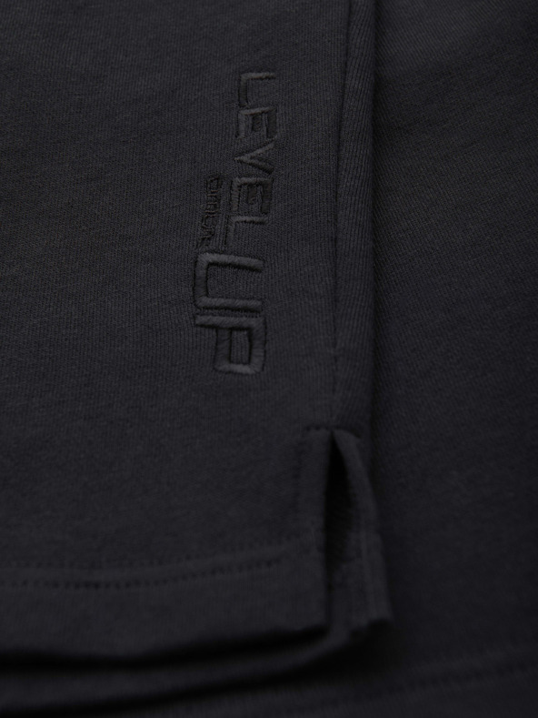 Ombre Clothing Pánske šortky REGULAR FIT z francúzskeho froté úpletu - čierne V4 OM-SRSK-0196 Ombre Clothing