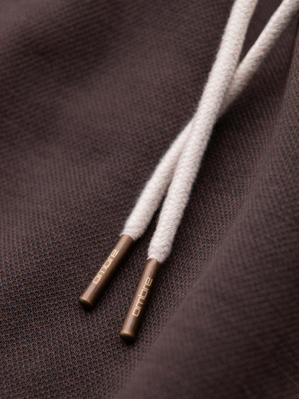 Ombre Clothing Pánske štruktúrované šortky REGULAR FIT - hnedé V5 OM-SRSK-0124 Ombre Clothing