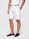 Ombre Clothing Pánske viskózové štruktúrované šortky REGULAR - biele V1 OM-SRCS-0203 Ombre Clothing