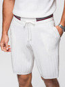Ombre Clothing Pánske viskózové štruktúrované šortky REGULAR - biele V1 OM-SRCS-0203 Ombre Clothing