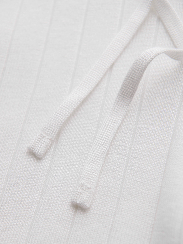 Ombre Clothing Pánske viskózové štruktúrované šortky REGULAR - biele V1 OM-SRCS-0203 Ombre Clothing