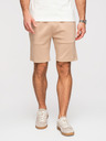 Ombre Clothing Pánske šortky REGULAR FIT z hladkého úpletu - béžové V3 OM-SRBC-0153 Ombre Clothing