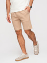 Ombre Clothing Pánske šortky REGULAR FIT z hladkého úpletu - béžové V3 OM-SRBC-0153 Ombre Clothing