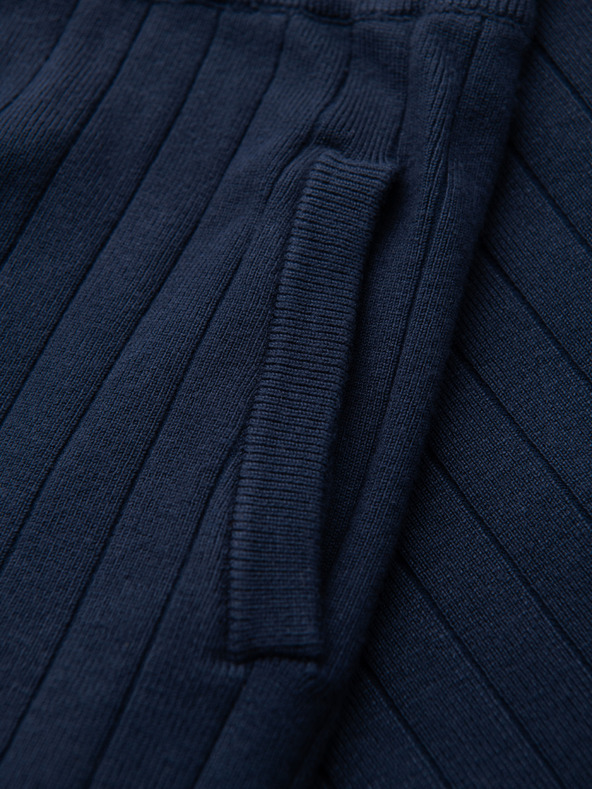 Ombre Clothing Pánske štruktúrované viskózové šortky REGULAR - tmavo modré V2 OM-SRCS-0203 Ombre Clothing