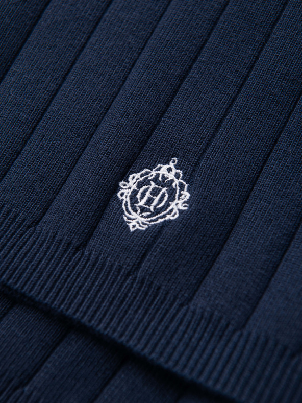 Ombre Clothing Pánske štruktúrované viskózové šortky REGULAR - tmavo modré V2 OM-SRCS-0203 Ombre Clothing