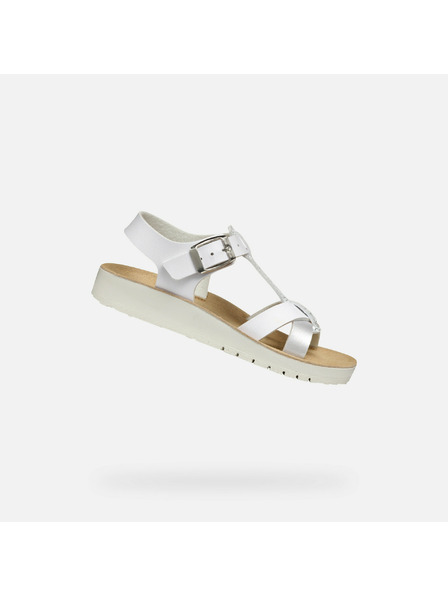 Geox Biele dievčenské sandále Geox Sandal Costarei Gi