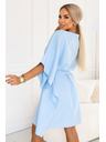 numoco SOFIA Šaty typu motýlik so viazaním v páse - svetlo modré