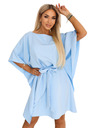 numoco SOFIA Šaty typu motýlik so viazaním v páse - svetlo modré