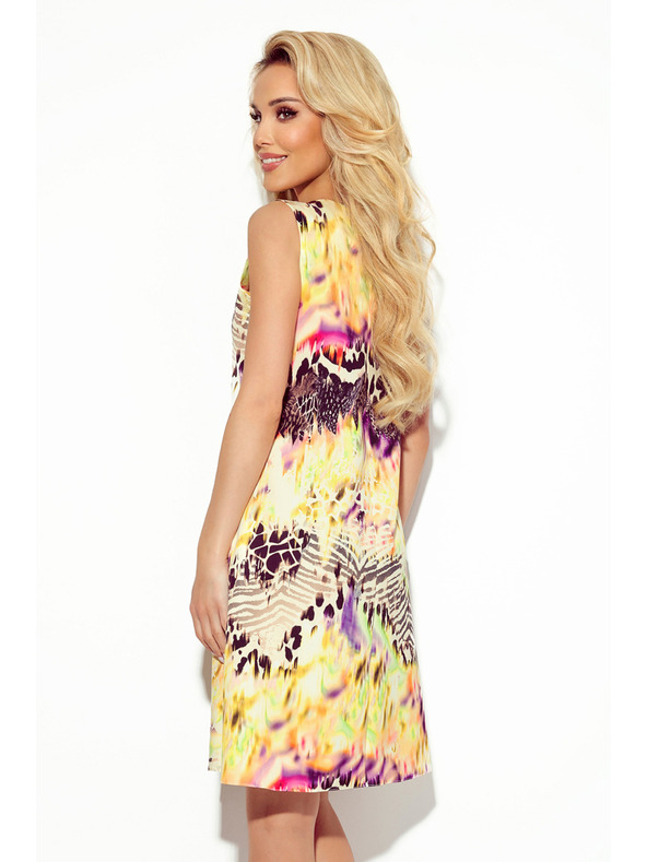 numoco Lichotivé šaty so žltou leopardou potlačou Numoco VICTORIA