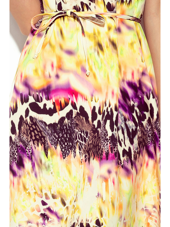 numoco Lichotivé šaty so žltou leopardou potlačou Numoco VICTORIA