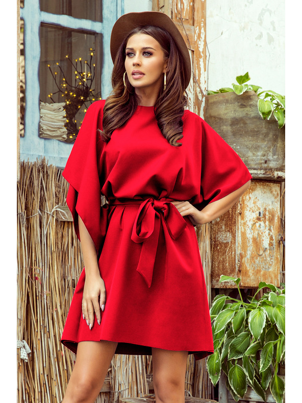 numoco SOFIA Motýlikové šaty - červené