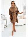 numoco SOFIA Motýlikové šaty so zaväzovaním v páse - cappuccino
