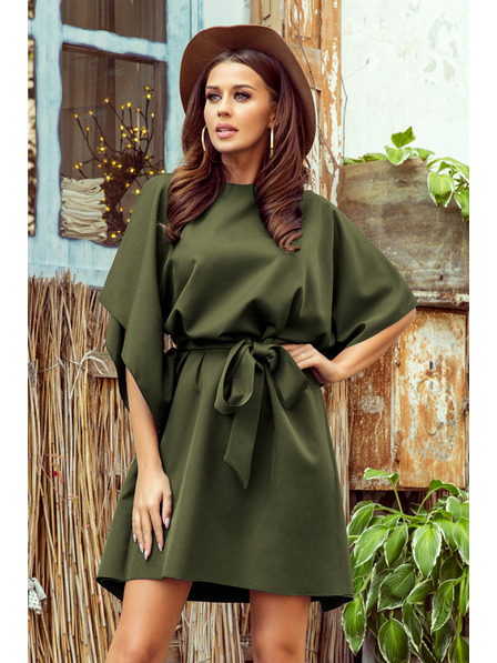 numoco SOFIA Motýľové šaty - KHAKI