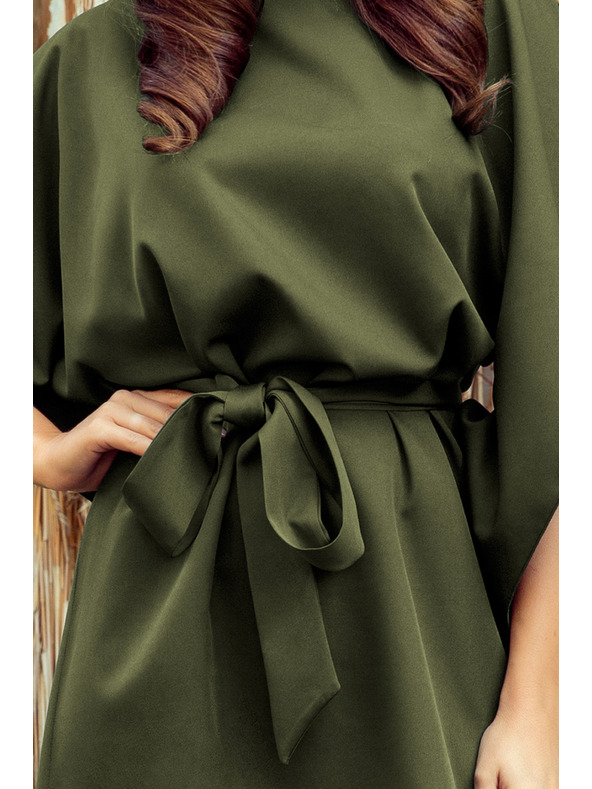 numoco SOFIA Motýľové šaty - KHAKI