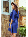 numoco SOFIA Motýlikové šaty so zaväzovaním v páse - modré