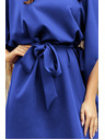numoco SOFIA Motýlikové šaty so zaväzovaním v páse - modré