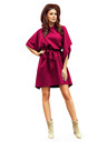 numoco SOFIA Motýlikové šaty so zaväzovaním v páse - Vínovej farby
