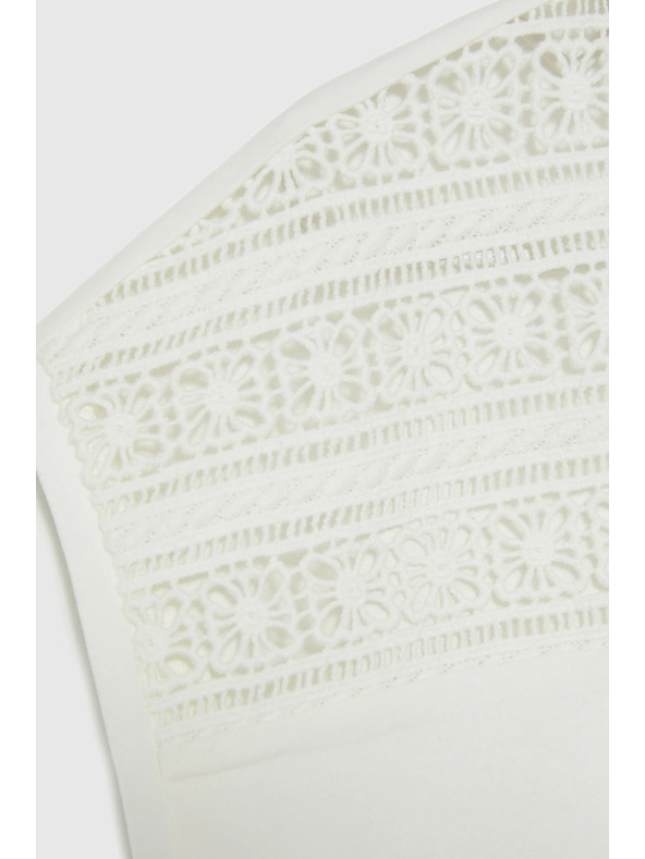 Moodo Halenka z bavlny s čipkou biela Moodo