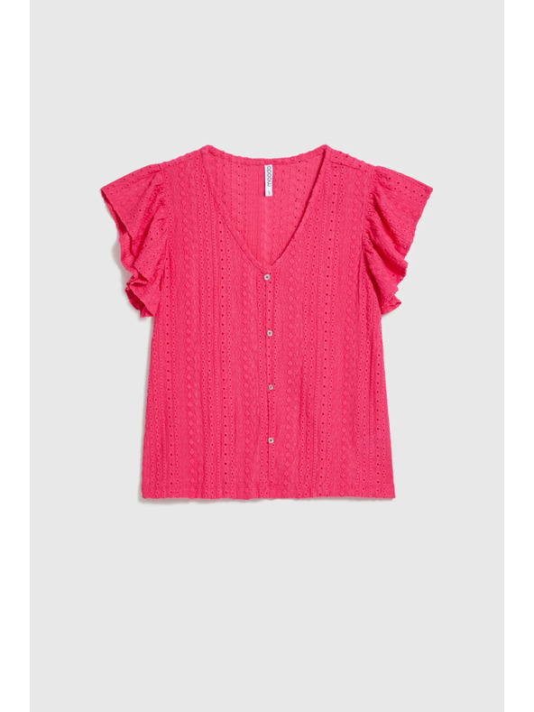 Moodo Halenka s výstrihom do V fuksijová Moodo