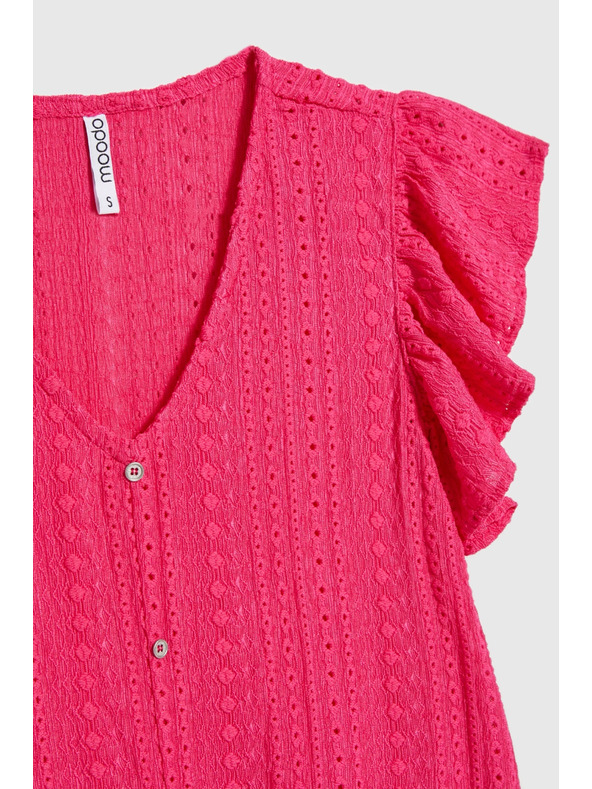 Moodo Halenka s výstrihom do V fuksijová Moodo