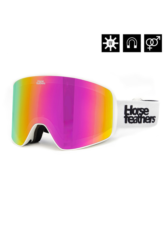 Horsefeathers Snowboardové okuliare Lynx - white/mirror pink