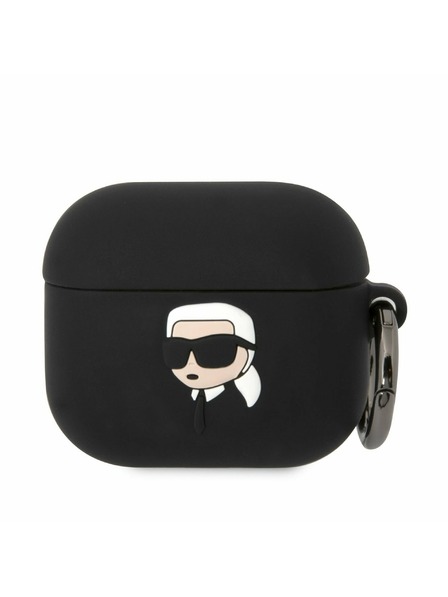 Karl Lagerfeld 3D Logo NFT Karl Head Silikónové puzdro pre Airpods 3 čierne Karl Lagerfeld