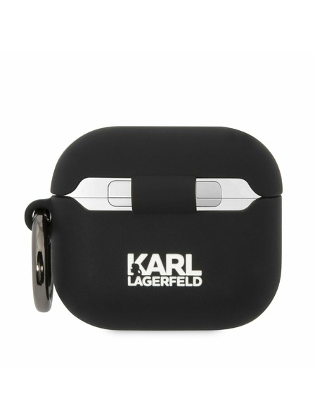 Karl Lagerfeld 3D Logo NFT Karl Head Silikónové puzdro pre Airpods 3 čierne Karl Lagerfeld