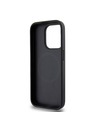 DKNY PU kožený strieborný zadný kryt s kovovým logom Magsafe pre iPhone 15 Pro Black DKNY