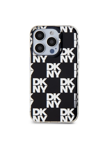 DKNY Zadný kryt PC/TPU s károvaným vzorom pre iPhone 15 Pro čierny DKNY