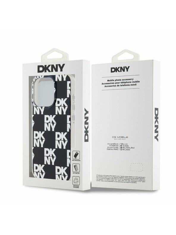 DKNY Zadný kryt PC/TPU s károvaným vzorom pre iPhone 15 Pro čierny DKNY