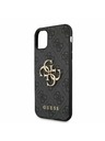 Guess Guess PU 4G Kovové logo zadného krytu pre iPhone 11 Sivá