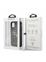Guess Guess PU 4G Kovové logo zadného krytu pre iPhone 11 Sivá