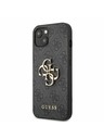 Guess PU 4G Metal Logo Zadní Kryt pro iPhone 13 Grey Obal na telefón