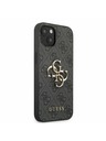 Guess PU 4G Metal Logo Zadní Kryt pro iPhone 13 Grey Obal na telefón