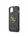 Guess PU 4G Metal Logo Zadní Kryt pro iPhone 13 Grey Obal na telefón