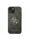 Guess PU 4G Metal Logo Zadní Kryt pro iPhone 14 Grey Obal na telefón
