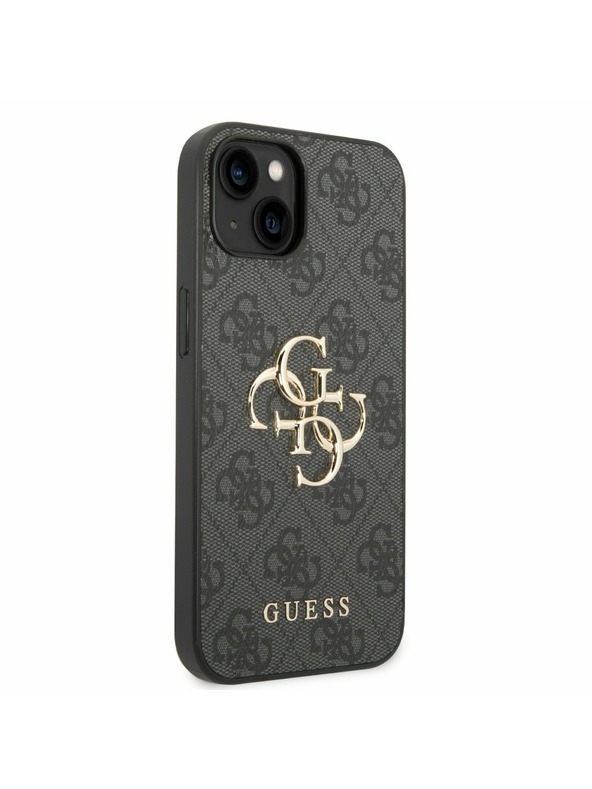 Guess PU 4G Metal Logo Zadní Kryt pro iPhone 14 Grey Obal na telefón