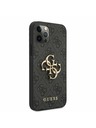 Guess Guess PU 4G Metal Logo zadný kryt pre iPhone 12 Pro Max sivý