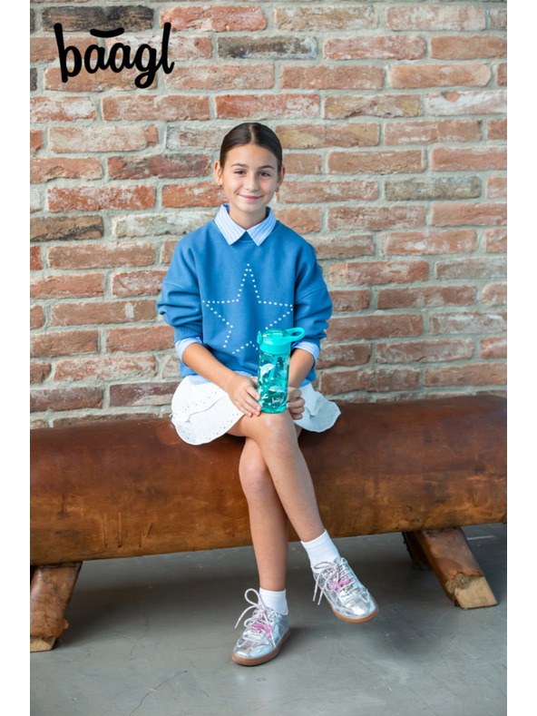 BAAGL  BAAGL Tritánová fľaša na pitie so slamkou Delfín 500 ml