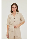 Moodo Košeľa s krátkymi rukávmi béžová Moodo