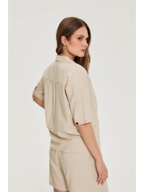 Moodo Košeľa s krátkymi rukávmi béžová Moodo