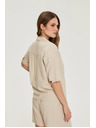 Moodo Košeľa s krátkymi rukávmi béžová Moodo