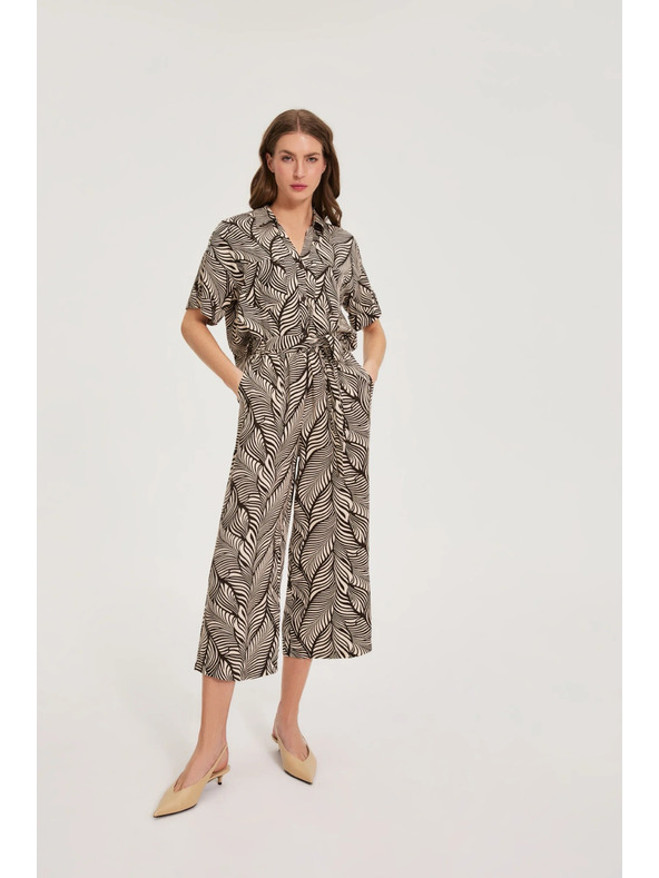 Moodo Viskózová košeľa hnedá Moodo