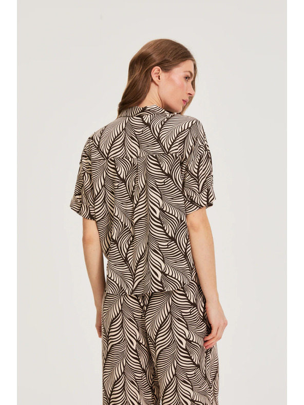 Moodo Viskózová košeľa hnedá Moodo