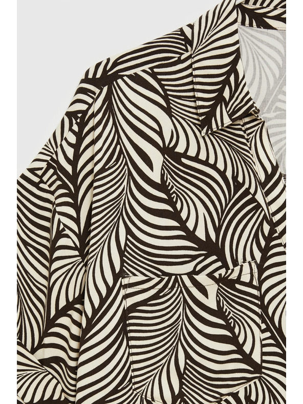 Moodo Viskózová košeľa hnedá Moodo