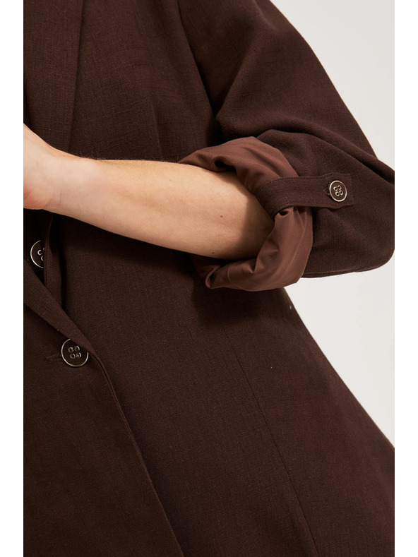 Moodo Sako so zmesou ľanu hnedé Moodo